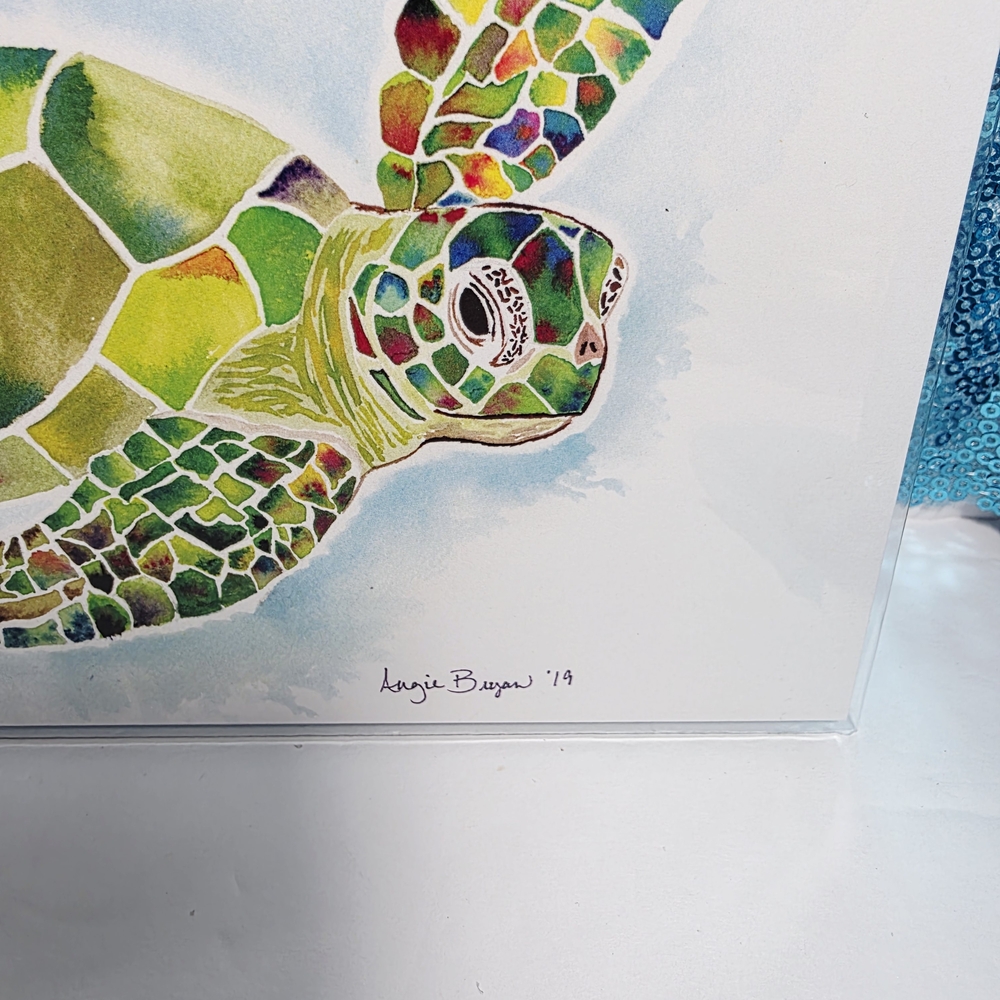 Sea Turtle Watercolor Art Print by Angie Bryan - 5" x 7" - Picture 2 of 2